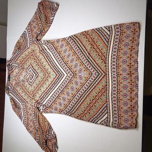 City Triangles Juniors Boho Print Coral Dress Size Medium